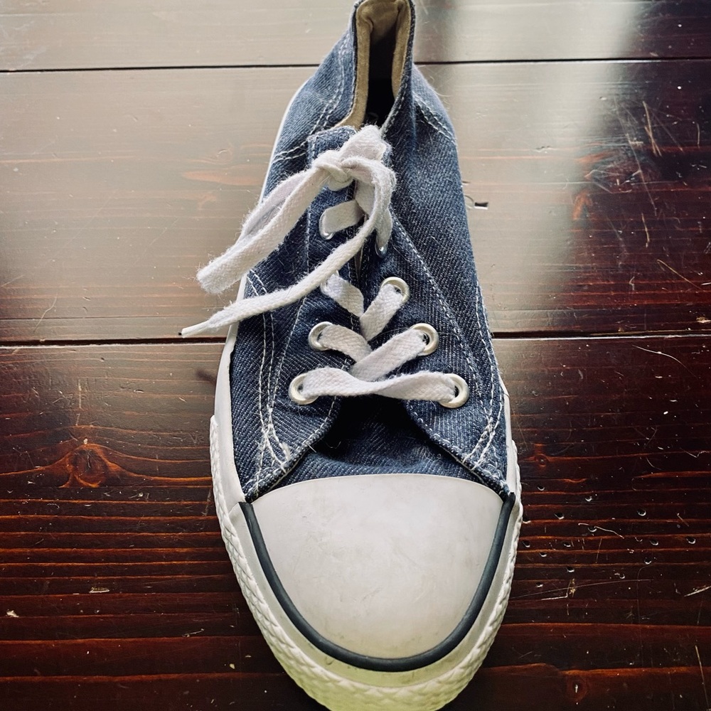 Navy Blue Denim Converse Style Sneakers